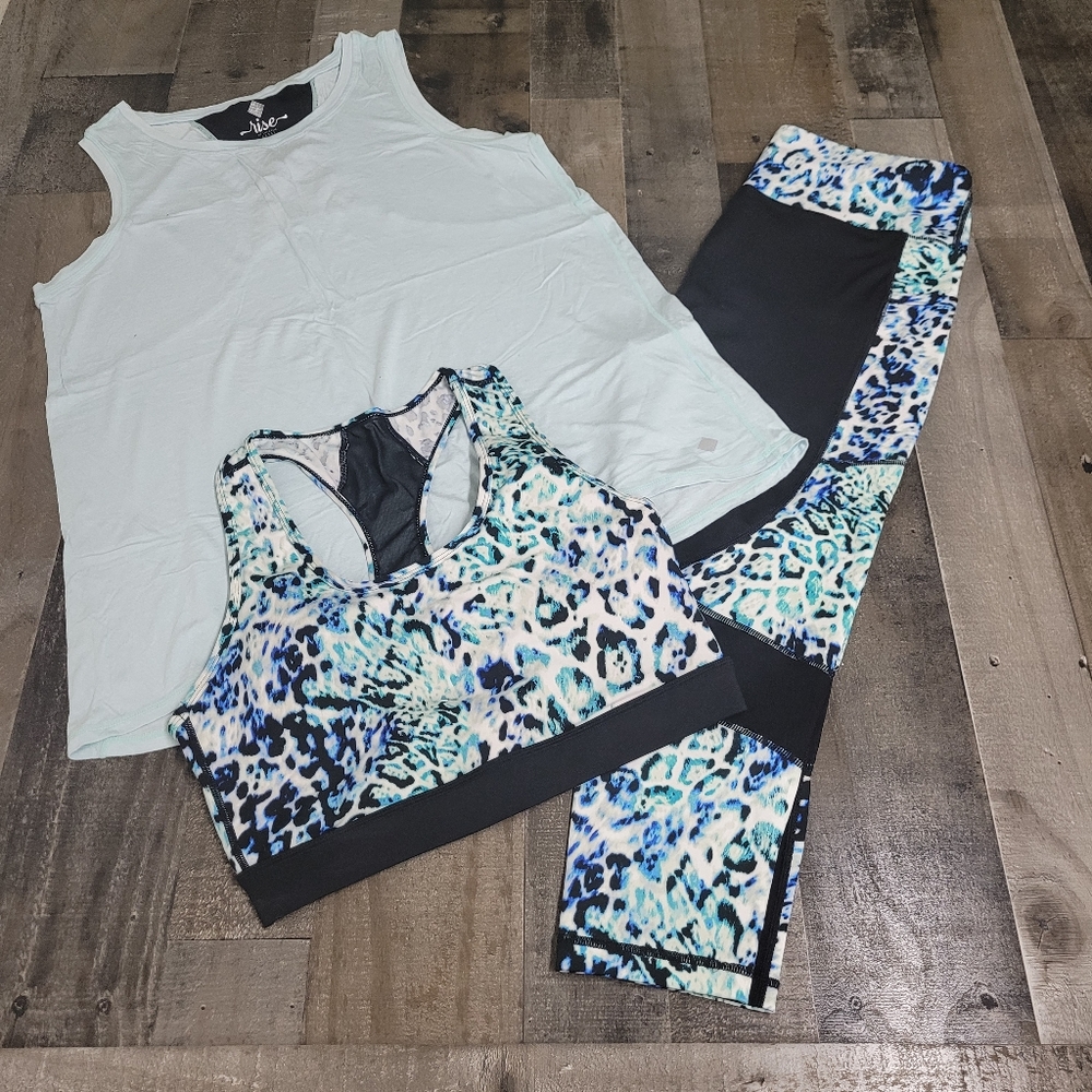 Lularoe Rise Invincible bra, Strong tank and Fearless leggings